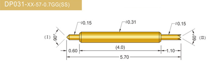 031雙頭探針、BGA雙頭測(cè)試針、雙向彈簧探針、帶彈簧雙頭針、雙頭針圖片