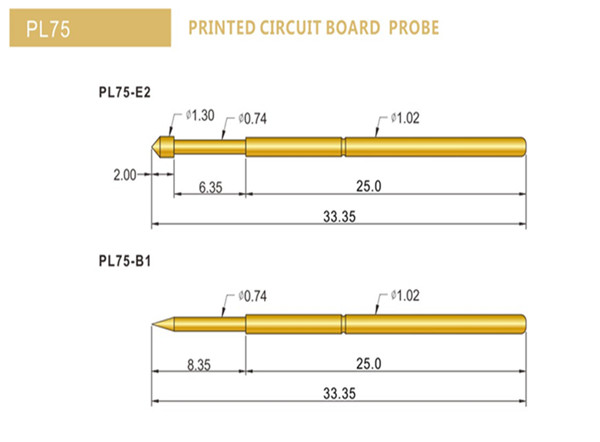PL75測試探針規(guī)格型號、PL75探針選型
